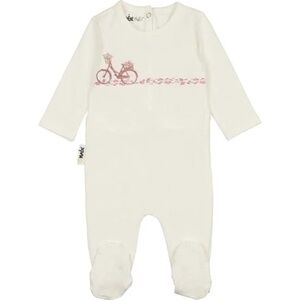 MANIERE Baby Flower Bike Footie- White/ Size 3M
